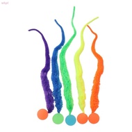 WKPFR893 5 PCS Cat Toys, with Tail Colorful Bouncy Ball, Ball Indoor Cats Durable Fuzzy Worm