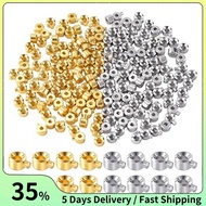 80pcs Crimp Beads for Jewelry Making, Gold Silver Spacer Beads Metal Bead Stopper Crimp Charms for B