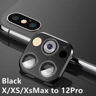 （Great. Cell phone case）Camera Lens Film For iPhone X XS Max to 12 Pro 12Pro Max Tempered Glass Metal Lens Back Cover Protector Fake Modified Sticker