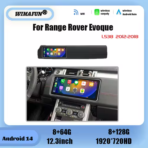 12.3inch Android 14 for Range Rover Evoque L538 2012-2018 Car GPS navigation Radio screen Multimedia