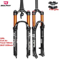 ✚BOLANY MTB Bike Air Solo Bicycle Fork Front Suspension 26/27.5/29inch Straight/Tapered Tube Loc pZ