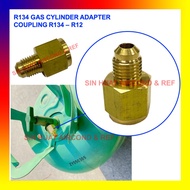 R134 CYL ADAPTER R134A GAS TONG ADAPTOR (F 1/2” X M 1/4”) REFRIGERANT R134 CYLINDER ADAPTOR