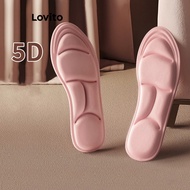 Lovito Casual Plain Comfortable Thick Sole Heel Liners for Women LFA24009
