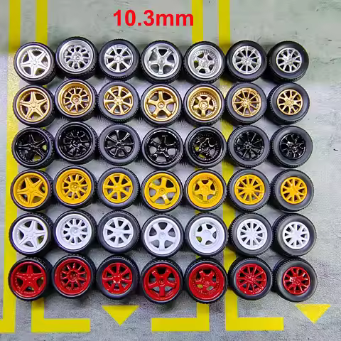 1set(for one car)1/64 10.3mm Wheels+Tires+Axle Orden/S1/SP5/57CR/AE201/MF10/T7R for 1:64 Model Car H