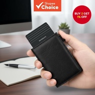 Men's Carbon Fiber RFID Wallet, Aluminum Magnetic Card Holder with Money Clip, Slim Anti-Theft Minim