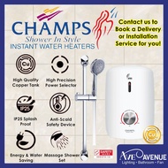 [Installation Available] Champs Aries Copper Tank Instant Water Heater with Shower Holder Set