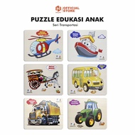 Children's Educational Puzzles / Wooden Puzzles / Children's Toys Tractor Transport Series / Bus Tra