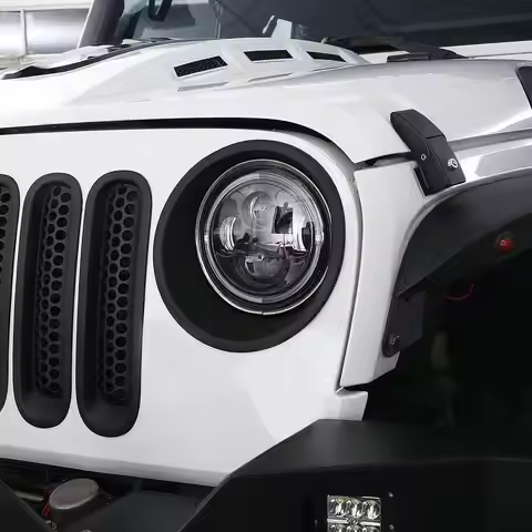 Premium Headlight Trim Cover Bezel for Jeep Wrangler JK 2007 2017 Car Front End Decoration Protect a