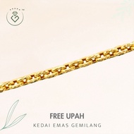 [Kedai Emas Gemilang] 5001063 Gold Bracelet (20Cm) (11.22G) [916 Gold]