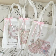 Mocorie - Deesse Mini Totebag Coquette Ribbon Totebag Ribbon Bow Totebag Mini Coquette Ribbon Toteba