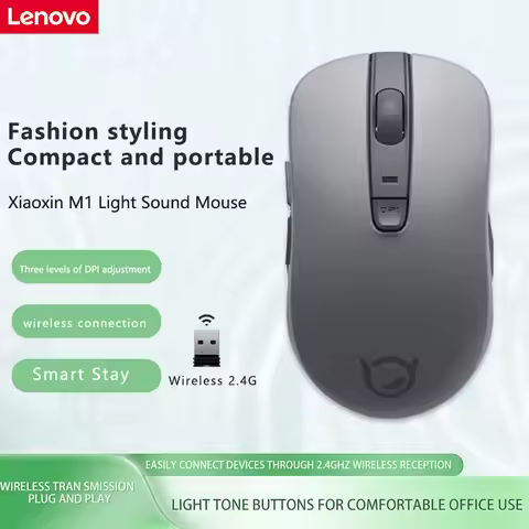 Mouse Lenovo Xiaoxin M1 Three levels of DPI Silent Wireless Mouse Wireless Mouse Office Mouse Dual-m