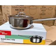 Fivestar 3-bottom stainless steel bowl with 430 stainless steel glass lid