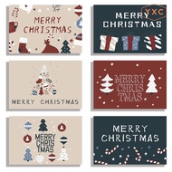 12pcs 2024 Christmas Greeting Cards Folding Xmas Gift Card with Envelope Christmas Card Postcard Holiday Festival Blessing Cards