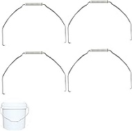 UtySty 4 Pack 5 Gallon Bucket Handle Replacement Steel Wire Handles with Plastic Grip for All Purpos