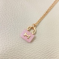 愛馬仕新品粉色康康包項鍊