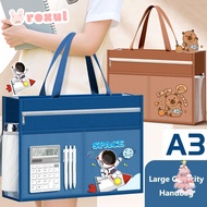 ROXUL Canvas Art Bag, A3 Canvas A3 Tutorial Bag, Durable Waterproof Six-Layer Zipper Design File Bag