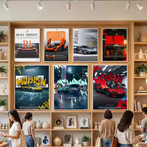 Luxury Super Car M-Mclaren-S P1 GTR Poster =HD= Heavy-Duty Self-Stick Waterproof Wall Decor Tool-fre