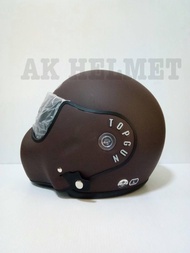 AVEX หมวกกันน็อคเต็มใบ รุ่นTOPGUN สีนำ้ตาลด้าน แว่นดำ