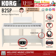 KORG B2SP 88 Key Digital Piano WHITE with Weighted Hammer Action SET (B2/ B2SP)