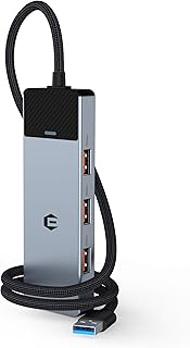 4in 1 USB Hub, USB 3.2 Hub, USB Splitter Multiport Adapter 10Gbps Data Hub with 1.6ft/50cm Extended 