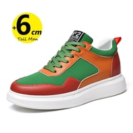 Men Sneakers Elevator Shoes Comfortable Leather Heightening Shoes For Men Insole 8cm Heels Casual Li