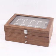 Wooden Lighter Gift Box Storage Box 30 Grids Black Walnut Lighter Holder Display Box Collection Box 