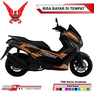 Aksesoris Motor NMAX - Stiker Motor NMAX - Striping NMAX 2019 Stiker Body Yamaha NMAX PN Orange – Variasi Nmax