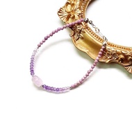 開運祈福貔貅系列-漸層紫水晶x紫雲母x紫鋰輝貔貅925純銀手鍊