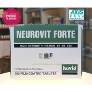 NEUROVIT FORTE 100 TABLETS (EXP: 11/2027) HIGH STRENGTH VITAMIN B1 B6 B12