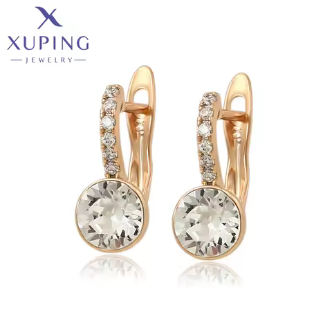 Xuping Jewelry Fashion Elegant Round Crystal Huggies Earring for Women Party Gift A00718267