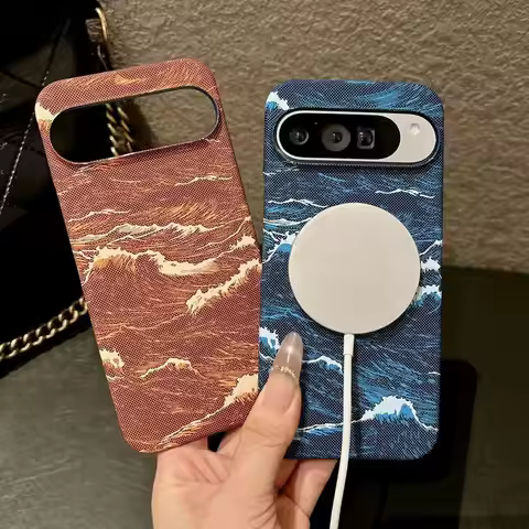 Case For Google Pixel 10 Pro XL Pixel 9A Pixel8 Pro Case For MagSafe Magnetic Wave Pattern Texture L