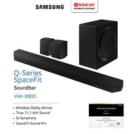 SAMSUNG Q-Series 11.1.4ch Soundbar With Sub Woofer Rear Speaker HW-Q990D | Dolby Atmos Pembesar Suar