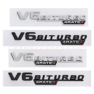 V6 BITURBO AMG Car Logo 2 PCS Suitable for Mercedes-Benz Body Leaf Dray Logo Modification 4matic + B