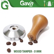 51mm Coffee Tamper - Wood Coffee Tamper 51 mm Tamping Boxr ACA Delonghi