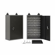 Wall Mounted Tool Storage Cabinet Lockable Metal Organizer Garage Hanging Utility Cabinet with Adjus