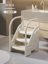 寶寶洗手階梯凳丨兒童盥洗台踩腳凳丨浴室增高凳丨幼兒扶手樓梯墊腳凳【平行進口】