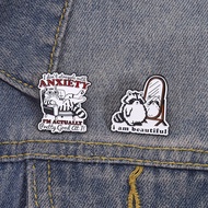 Civet Cat Little Raccoon Emotional Expression Short Sentence Enamel Brooch Fashion Clothing Accessor