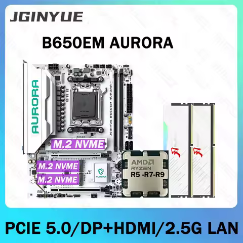 JGINYUE New B650M AM5 Motherboard Support Ryzen 7500F/7600X/9700X Desktop PC DDR5 RAM PCIe5.0 Gaming