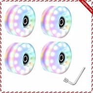 leipupa LED Illuminated Roller Skate Wheels 82A PU Shock Absorption Inline Skates Wheels for Freesty