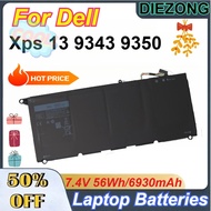 7.4V 56Wh/6930mAh 90V7W Rechargeable Li-Ion Battery for Dell Xps 13 9343 9350 Laptop Batteries