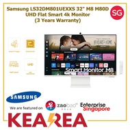 Samsung LS32DM801UEXXS 32" M8 M80D UHD Flat Smart 4k Monitor (3 Years Warranty)