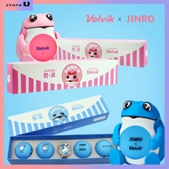 Volvik Vivid Jinro Collaboration Toad Long 4 Balls + Ball Marker Golf Ball Set /Jinro Goods/Gift Set/Blue/Pink