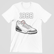 Michael Jordan 3 Cement Air Jumpman NBA 1988 Bulls Premium Blend Graphic T-Shirt