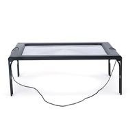 A4 Lanyard 2.5 Times PVC Lens Desktop Stand USB Magnifying Glass LED Light 12pcs/6 Lights