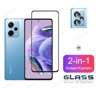 Redmi Note 12 Pro+ 5G Tempered Glass Full Cover Film for Xiaomi Redmi Note 12 11s 11 Pro+ 5G 12s 12C 10A 10C 9A 9C 10 9 2 in 1 Camera Lens Glass Screen Protector