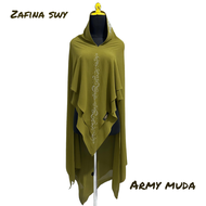 khimar Ceruty premium Zafina swarosky / jilbab ceruty 2 layer pet antem