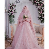 gaun pengantin muslimah syari wedding dress muslimah syari baru