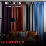 spluscurtain - Iris Hook/Eyelet Mix Langsir Blackout Curtain (230cm-240cm)