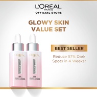 [BEST SELLER] L'Oreal Paris Glycolic-Bright Glowing Serum (Twin Pack) - Reduce Dark Spots and Bright