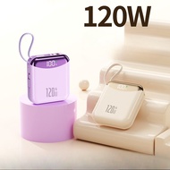 120W Built-in Fast Charging Cable Mini Power Bank 30000 MAh